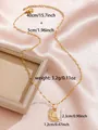 Gold star and moon pendant necklace with cat-eye stone on titanium steel chain - Cat Eye Stone Moon Pendant (W93-PJ93070-GD)