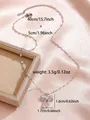 Silver bow pendant necklace with sparkling cubic zirconia on delicate chain links - Exquisite Bowknot Pendant (W93-PJ93073-GD)