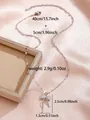 Silver tone butterfly pendant necklace with zircon stones and length measurements - Pavé Bowknot Pendant (W93-PJ93075-GD)