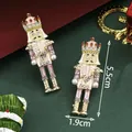Nutcracker Christmas earrings with pink crystals and pearls in gold finish - Nutcracker Style (SD61322)