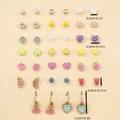 Colorful drip oil cartoon heart and star earring set with sweet macaron finishes - Comprehensive Sweet Cartoon Large Set Style (FX050928)