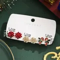 Dreiteiliges Weihnachts-Ohrstecker-Set mit Schleife, Schneeflocke und Zuckerstange - Weihnachten Ohrstecker (SD61369)