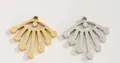 Colgantes minimalistas en forma de abanico en oro y plata con textura mate refinada - Estilo Abanico Radiante (PJ108188-GD) / Dorado