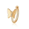 Elegant rose gold butterfly ear cuff with a minimalist U-shaped non-pierced design - Butterfly Style (7411) / KC Gold