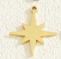 Elegante colgante estrella polar octogonal dorado con textura mate y anilla superior - Estilo Octagrama (PJ108199-GD) / Dorado