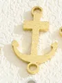 Colgante de ancla minimalista en acero inoxidable dorado con textura brillante - Estilo Ancla (PJ108200-GD) / Dorado