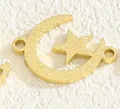 Colgante conector de estrella y luna dorada mate para la creación de collares DIY - Estilo Conector Estrella Luna (PJ108201-GD) / Dorado