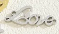 Colgante Love con purpurina plateada y anillas laterales para crear collares DIY - Estilo Love (PJ108204-GD) / Dorado