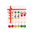 Lot de 9 paires de boucles d'oreilles de Noël avec Père Noël et grelots colorés - 11 Cloche de Noël Set (9594)