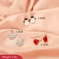 Parure de boucles d'oreilles de Noël avec bonhomme de neige, flocon et cloche rouge - Ensemble de Boucles d'Oreilles B (#8267)