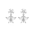 Boucles d'oreilles papillon en argent avec clous étincelants en zircone et breloques - Silver Flower Butterfly