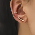 Gold ear cuff and stud set featuring colorful zircon stones in a trendy layered style - Gold (DZ-515)