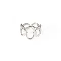 Adjustable silver hollow oval chain link open ring in polished stainless steel - Oval Hollow Chain Style (BJGR0418) / Silver