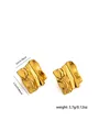 Orecchini quadrati dorati irregolari in acciaio inossidabile, altezza di 2,2 cm - Orecchini Pieghettati 1 / Oro