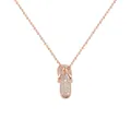 Sparkling rose gold flip-flop necklace featuring micro-set white cubic zirconia stones - Rose Gold