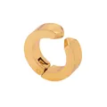 Minimalist gold titanium steel ear cuff without piercing with hinge closure for unisex wear - Gold