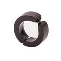 Matte black titanium steel ear clip with C-shape hinge design for non-pierced ears - Black