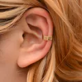 Minimalistische goldene Ohrmanschette U-förmiger Clip-Ohrring für Damen und Herren, poliert - Polierter Breiter Geometrischer Stil (5989)