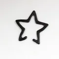 Minimalist black hollow star ear cuff featuring a cool open pentagram clip design - Star Shape Ear Cuff (A6220) / Black