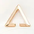 Chic rose gold triangular ear cuff with a polished finish and adjustable open design - Triangle Shape Ear Cuff (A6536) / Gold