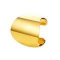 Polierte goldene breite Ohrmanschette im minimalistischen C-Design für Unisex - Minimalistischer Polierter Breiter Stil (7535) / KC Gold