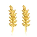 Orecchini a foglia multistrato placcati in oro 18K con texture venata dettagliata in oro - Foglia del cingolato dell'orecchio (2528) / 01 Oro KC