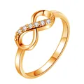 Elegant rose gold infinity ring with sparkling diamonds for a minimalist luxury look - Size 6 / Infinity Symbol Style (0365) / Gold