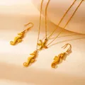 Set di gioielli dorati con collana e orecchini a forma di stella marina e cavalluccio - Set Cavalluccio Marino