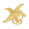 Anillo ajustable de estrella de mar dorada con textura y diseño de banda abierta - Estrella de Mar Texturizada / Dorado