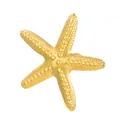Anillo abierto de estrella de mar dorada con textura realista sobre fondo blanco - Estrella de Mar Moteada / Dorado