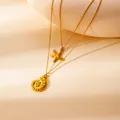 Collana a doppio strato con stella marina e conchiglia placcata in oro 18k - Collana Conchiglia (Doppio Strato)