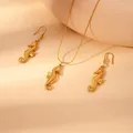 Juego de joyas de caballito de mar en acero inoxidable dorado con pendientes y collar - Caballito de Mar (Conjunto Collar Pendientes)