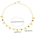 Gold stainless steel necklace with colorful zircon heart and foot charms, 45cm length - Paw Color Zirconia Style (N0154)