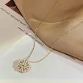Collana a quadrifoglio pieghevole con cristalli scintillanti finitura dorata - Oro X194