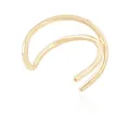 Polierte goldene Doppel-Ohrklemme im Criss-Cross-Design mit minimalistischer U-Form - Cross Ear Cuff / Gold (A8314)