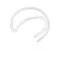 Minimalistische silberne Doppel-Ohrklemme im Cross-Design für Ohrmuscheln - Cross Ear Cuff / Silber (A8315)