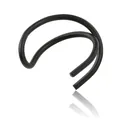 Minimalistischer schwarzer U-Form Doppel-Ohrclip mit mattem Finish ohne Ohrloch-Design - Cross Ear Cuff / Schwarz (A8316)