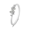 Anello classico placcato oro 18k con nove zirconi bianchi in castone a griffe fini - US 7 / Argento (L2301)