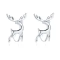 Orecchini a perno a forma di cervo in argento lucido con design minimalista - Argento lucido