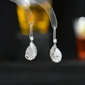 Orecchini a pavone in argento S925 con opale a goccia e dettagli in zircone lucido - Stile Gancio Pavone (ED62098) / Argento
