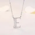 Collana d'argento con pendente lettera E con zirconi trasparenti da donna - Lettera E (XL60392-E) / Argento