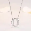 Collier avec pendentif lettre O en argent serti de diamants ronds et baguette - Lettre O (XL60392-O) / Argent