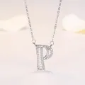 Collier avec pendentif lettre P en argent orné de pierres de zircone cubique - Lettre P (XL60392-P) / Argent