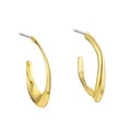 Elegant gold drop geometric earrings with a modern minimalist organic twisted design - Gold Twisted C-Shape Style (NXE00248)