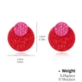 Boucles d'oreilles lanterne rouge classique pavées de strass et dimensions - Style Rond Contraste Rose et Rouge (NCE01516)