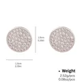 Detailed specs of 1cm round pavé stud earrings with silver base and zircon stones - Round Pave Stud Style (NCE01498-2)