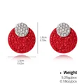 Boucles d'oreilles lanternes rouges et argentées avec cristaux et dimensions - Style Rond Contraste Rose et Rouge (NCE01516-1)