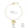 Golden summer necklace with anchor shell and fish charms with 46cm chain length - Anchor Shell Fish Style (DNCN06396)