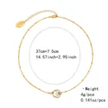 Detail view of gold satellite chain necklace with circular charms and 7.5cm extender - Satellite Chain Interlocking Rings Zirconia Pendant Style (NCN00185)