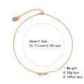 Detail view of gold necklace with heart charms, 36cm length and butterfly tag - Triple Heart Zirconia Pendant Style (NCN00874)